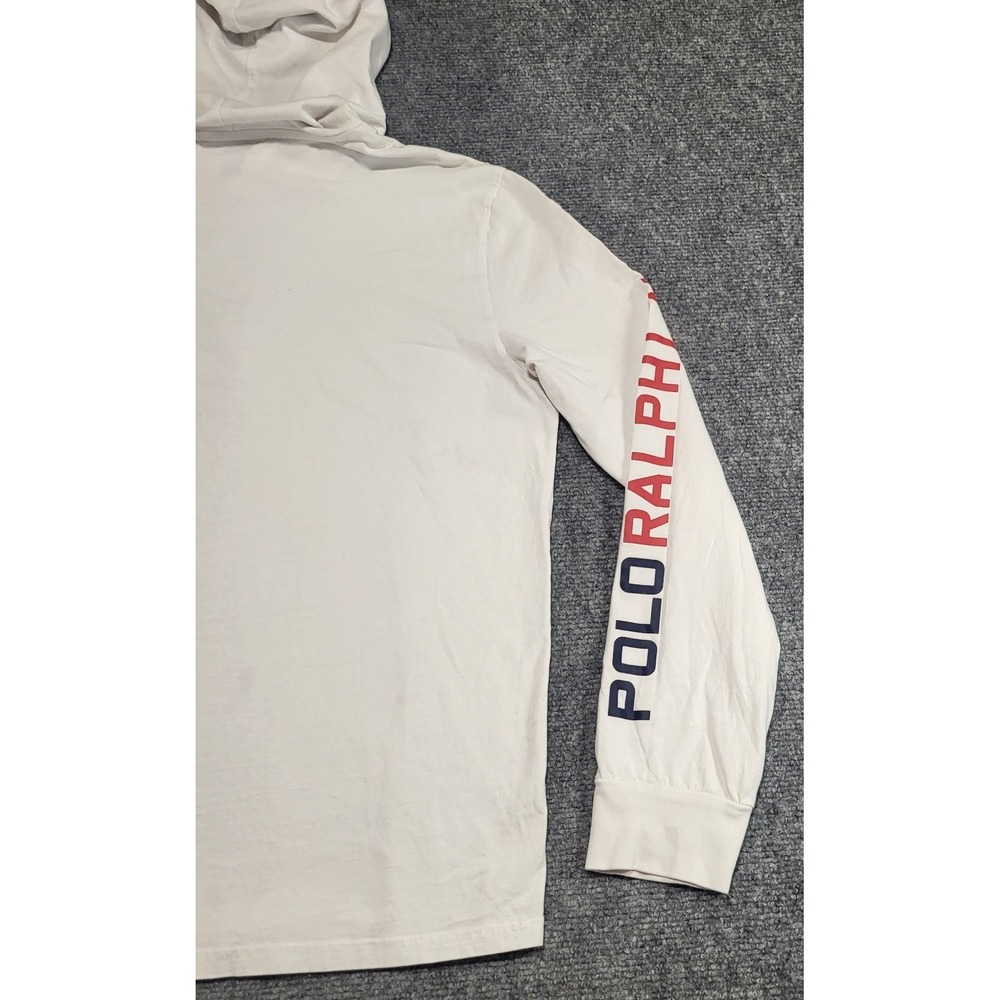 Polo Ralph Lauren Men's Long Sleeve Big Pony Hooded White T-Shirt Size Medium - Picture 9 of 14